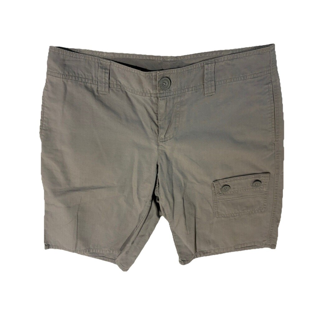 The North Face Women 6 Long 32” Gray Cargo Shorts Pocket Zip Hiking Y2K Gorpcore